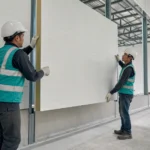 Pemasangan sandwich panel Cikarang untuk dinding pabrik industri