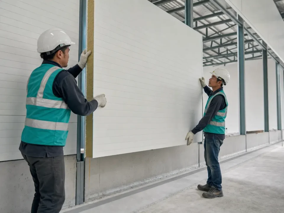 Pemasangan sandwich panel Cikarang untuk dinding pabrik industri