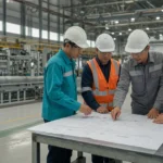 Tim engineering meninjau rencana shutdown pabrik di Cikarang bersama vendor